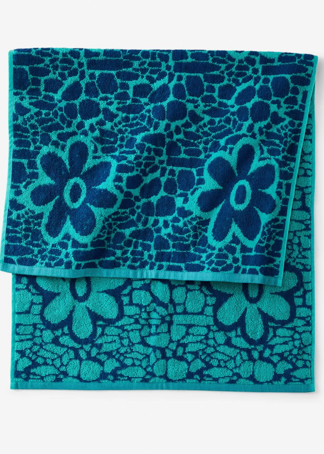 Toalla de mano de algodón con diseño jacquard de flores