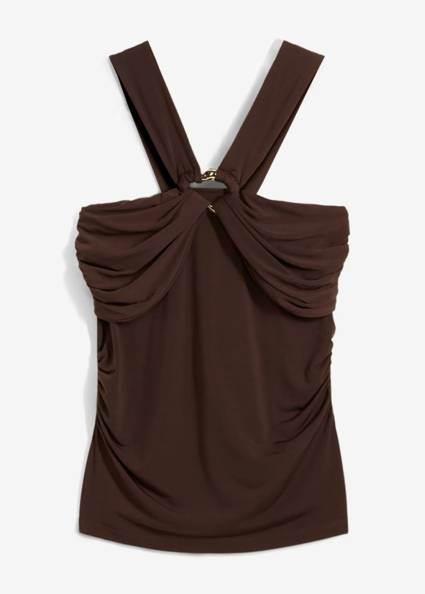 Top anudado al cuello con hebilla decorativa