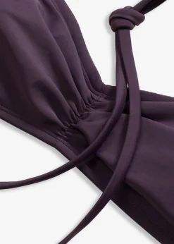 Top de bikini tipo bandeau con tirantes desmontables