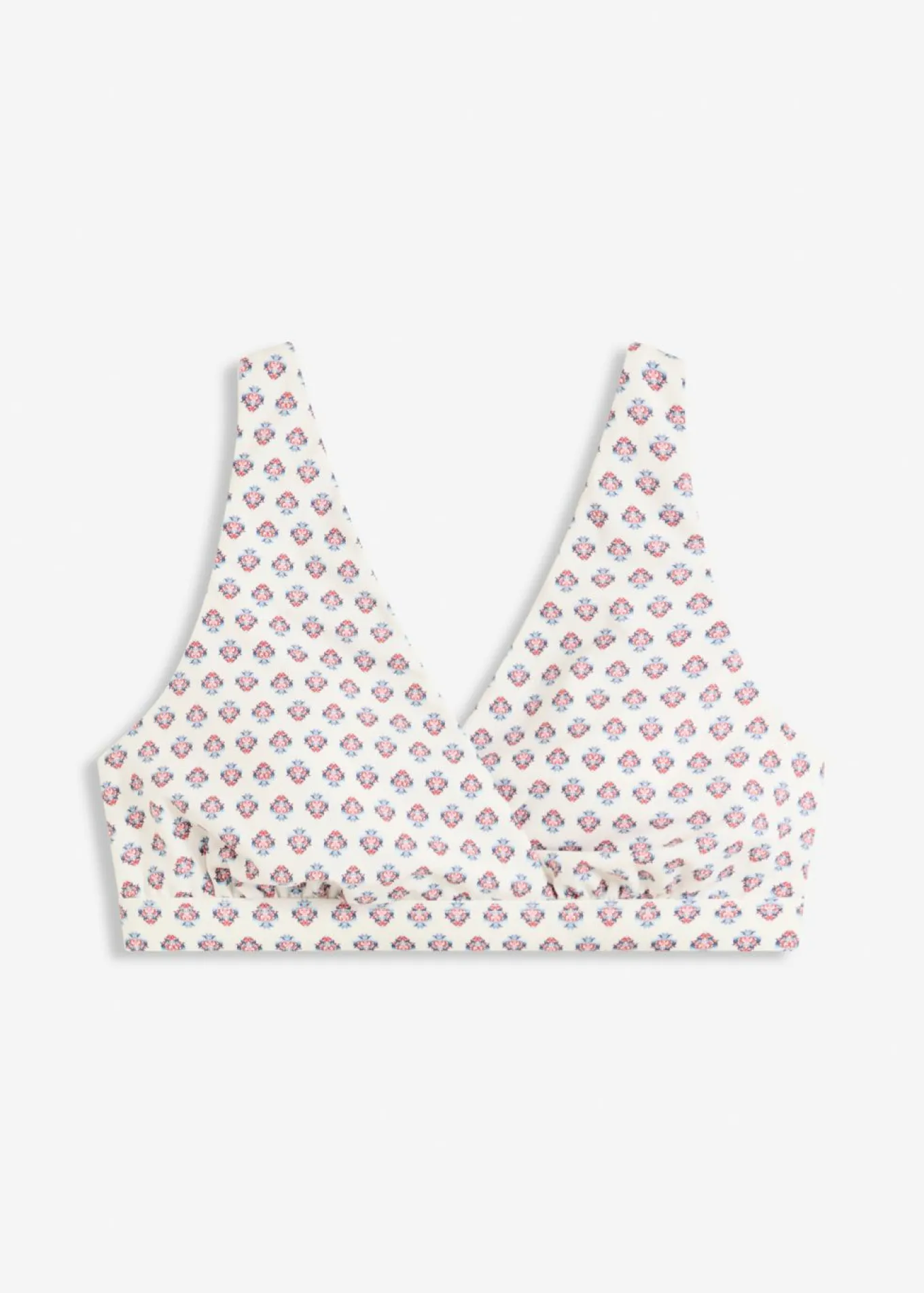 Top de bikini tipo bustier con escote en V