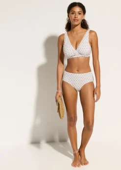 Top de bikini tipo bustier con escote en V