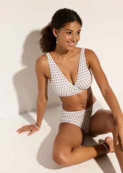 Top de bikini tipo bustier con escote en V