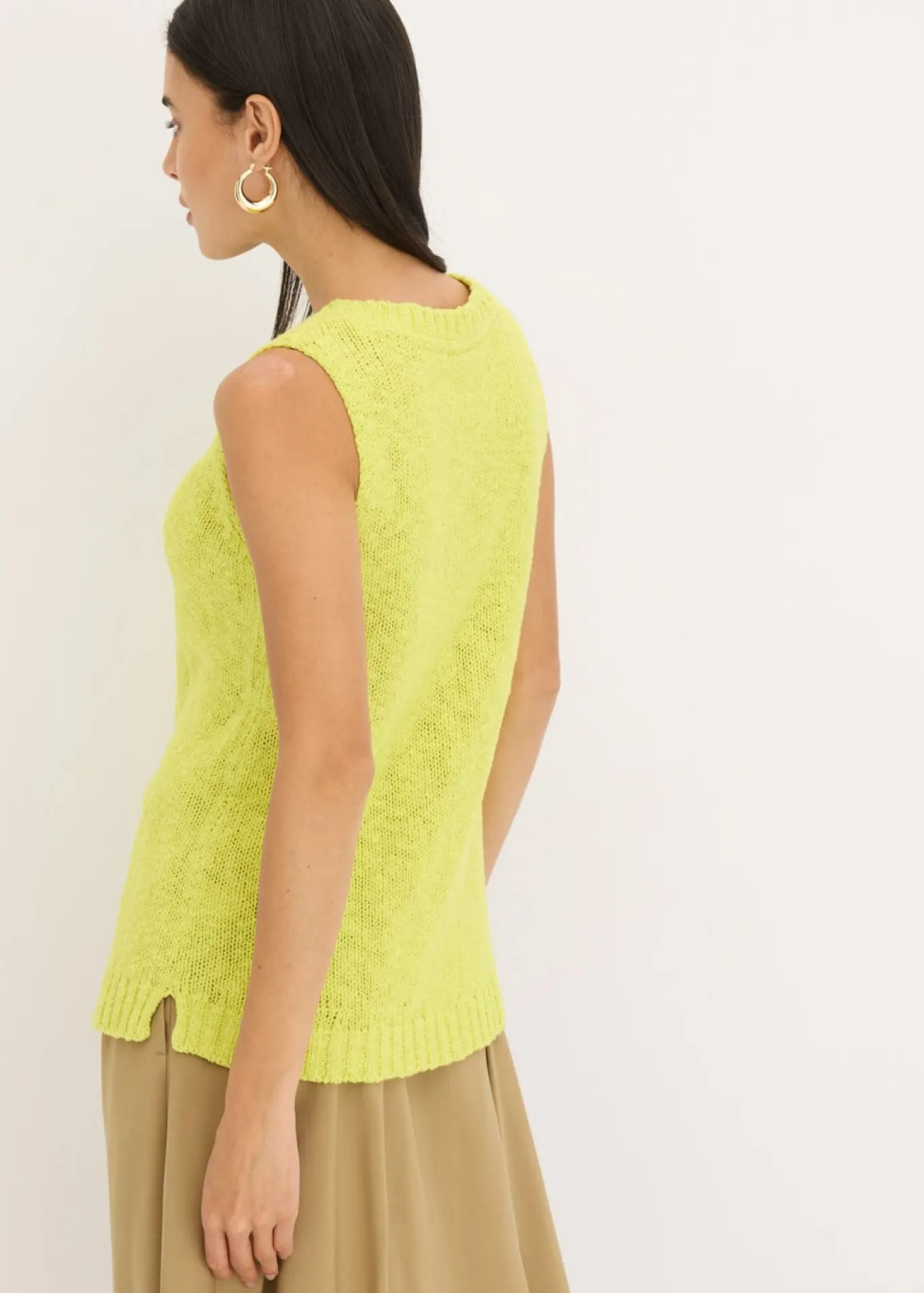 Top de punto de algodón con textura nudosa