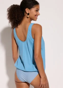 Top de tankini oversize con corte de globo