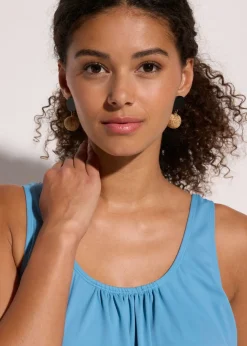 Top de tankini oversize con corte de globo