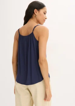 Top de viscosa fluida con tirantes finos