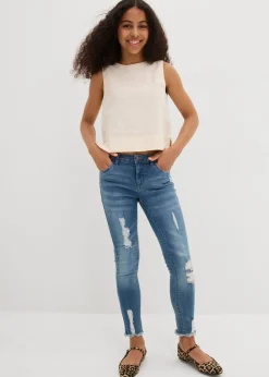 Top tipo blusa de mezcla de lino