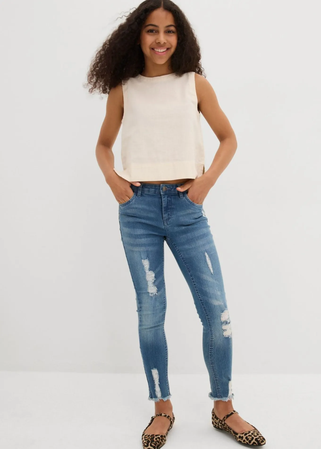 Top tipo blusa de mezcla de lino