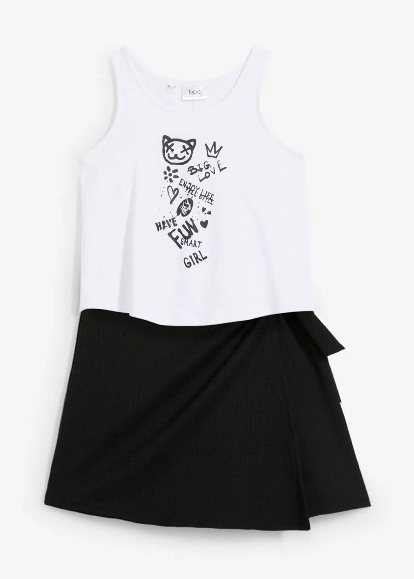 Top y falda pantalón (2 piezas) para niñas de algodón orgánico