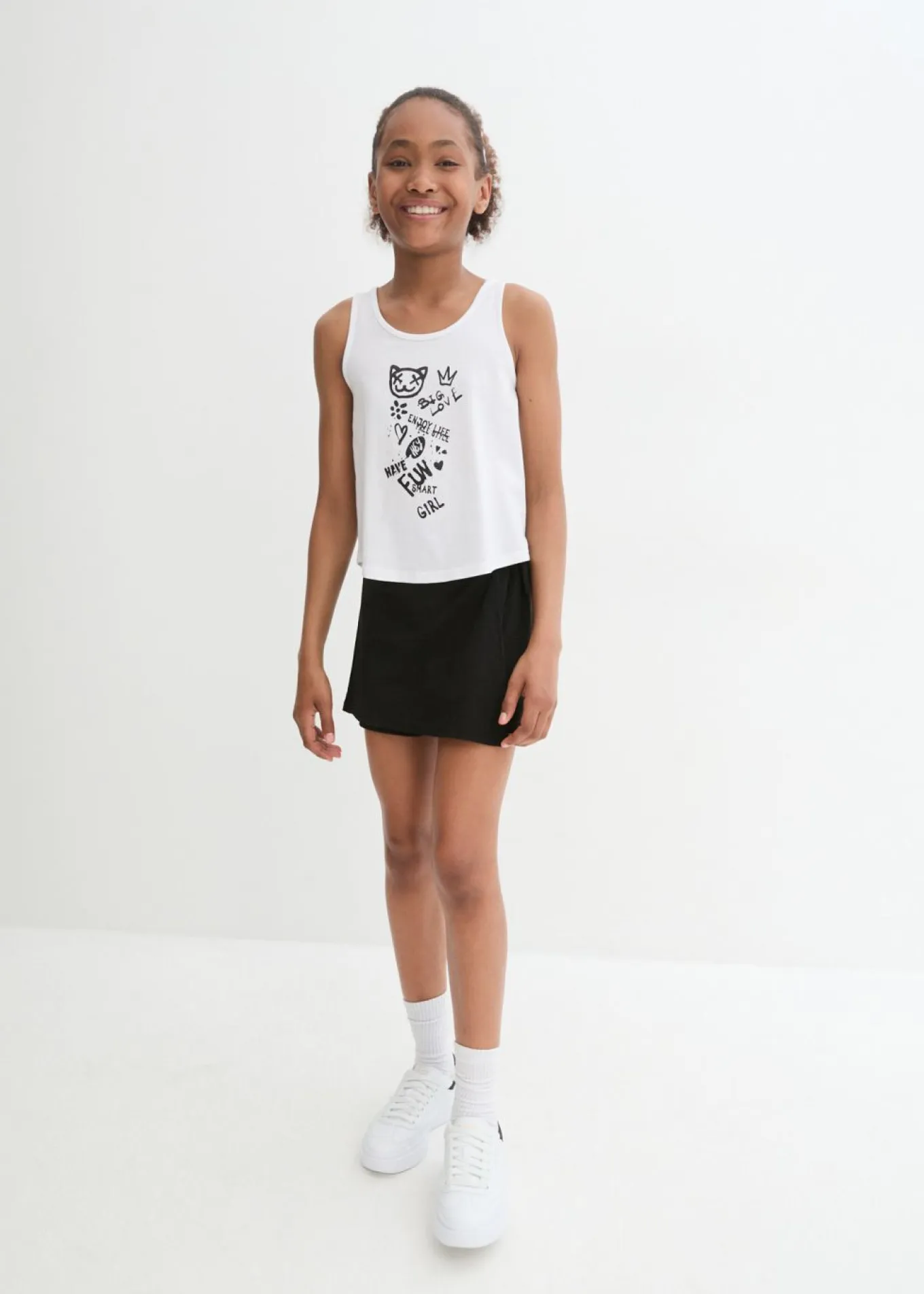 Top y falda pantalón (2 piezas) para niñas de algodón orgánico
