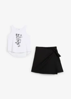 Top y falda pantalón (2 piezas) para niñas de algodón orgánico