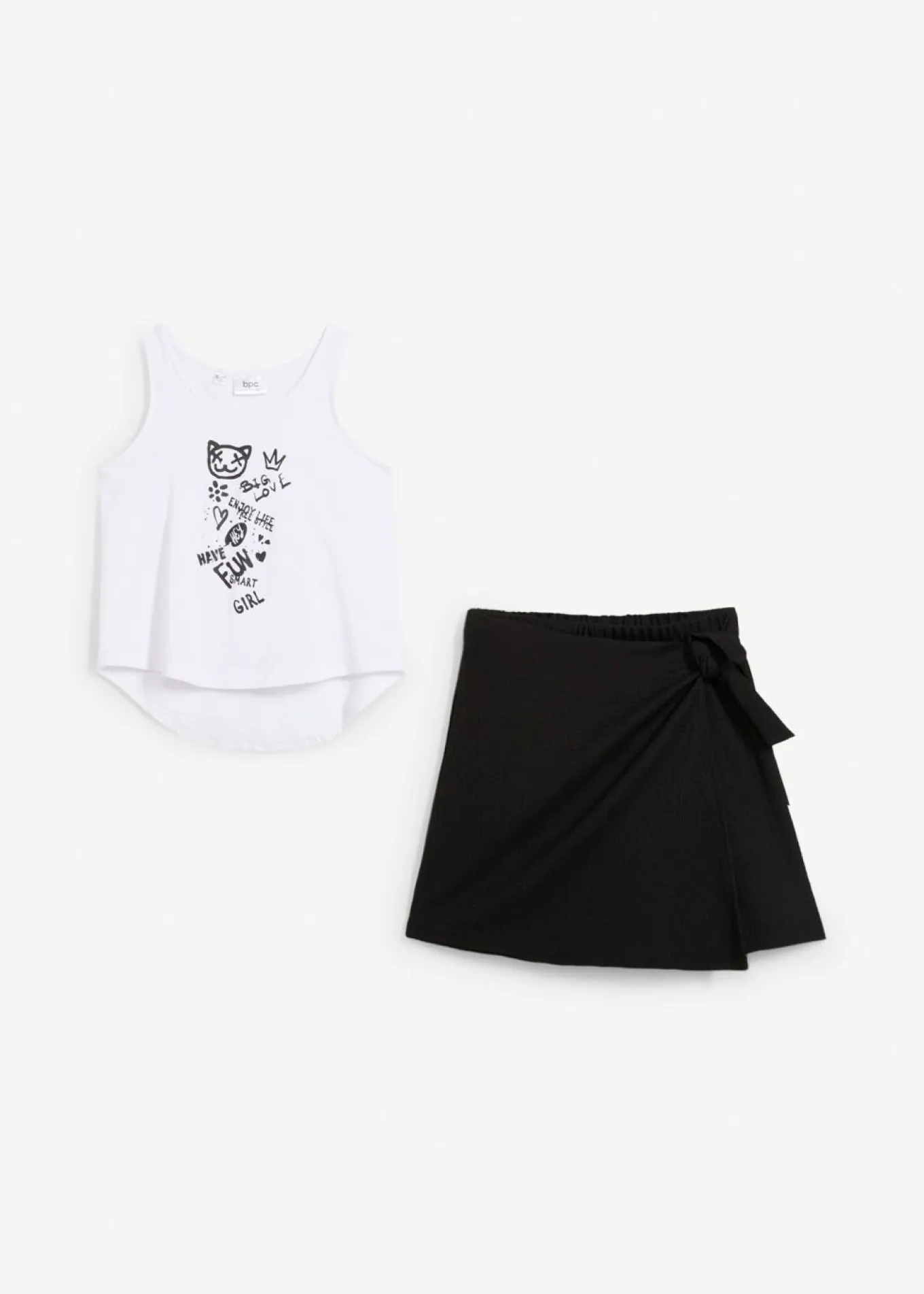 Top y falda pantalón (2 piezas) para niñas de algodón orgánico