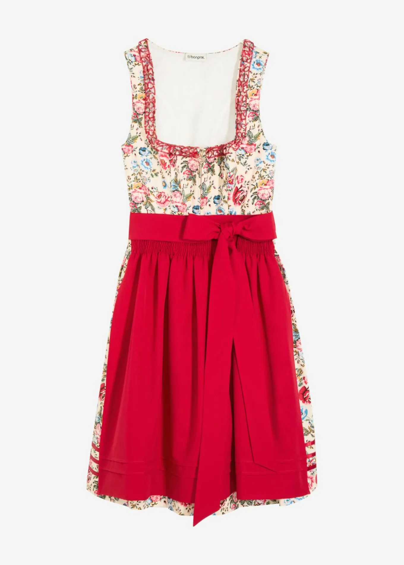 Traje tirolés con delantal bordado (2 piezas)
