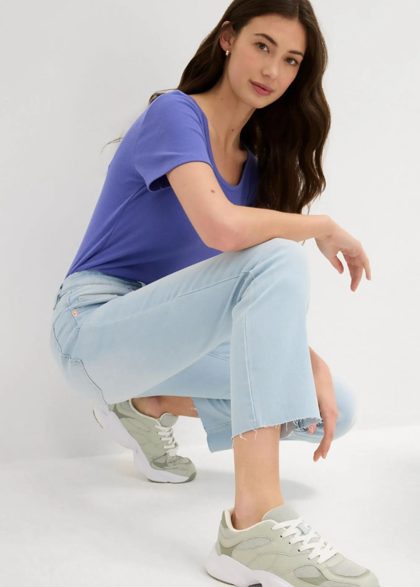 Vaqueros acampanados, high waist, cropped