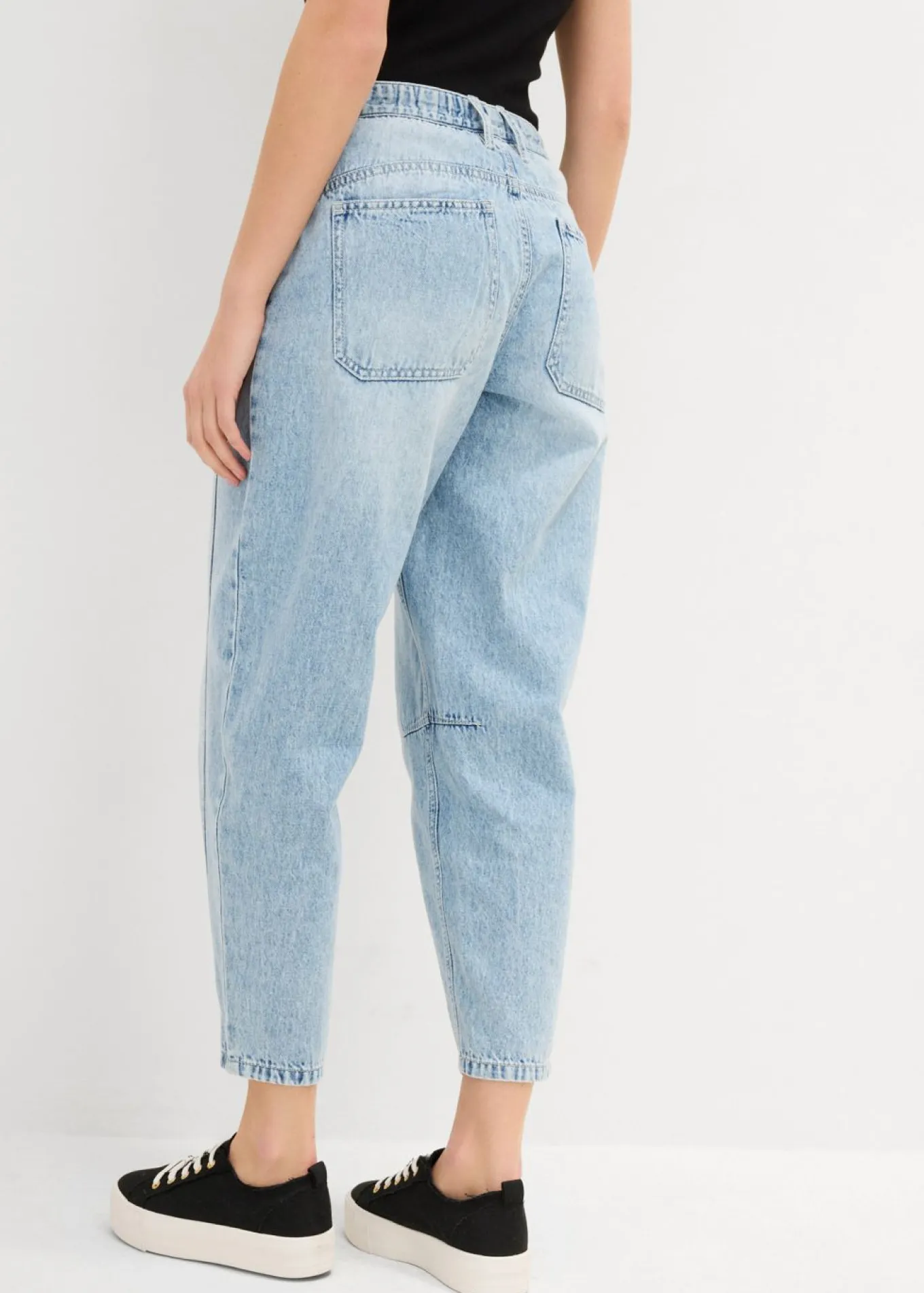 Vaqueros barrel, mid waist, low stretch, cropped