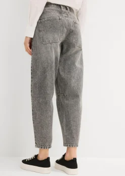 Vaqueros barrel, mid waist, low stretch, cropped