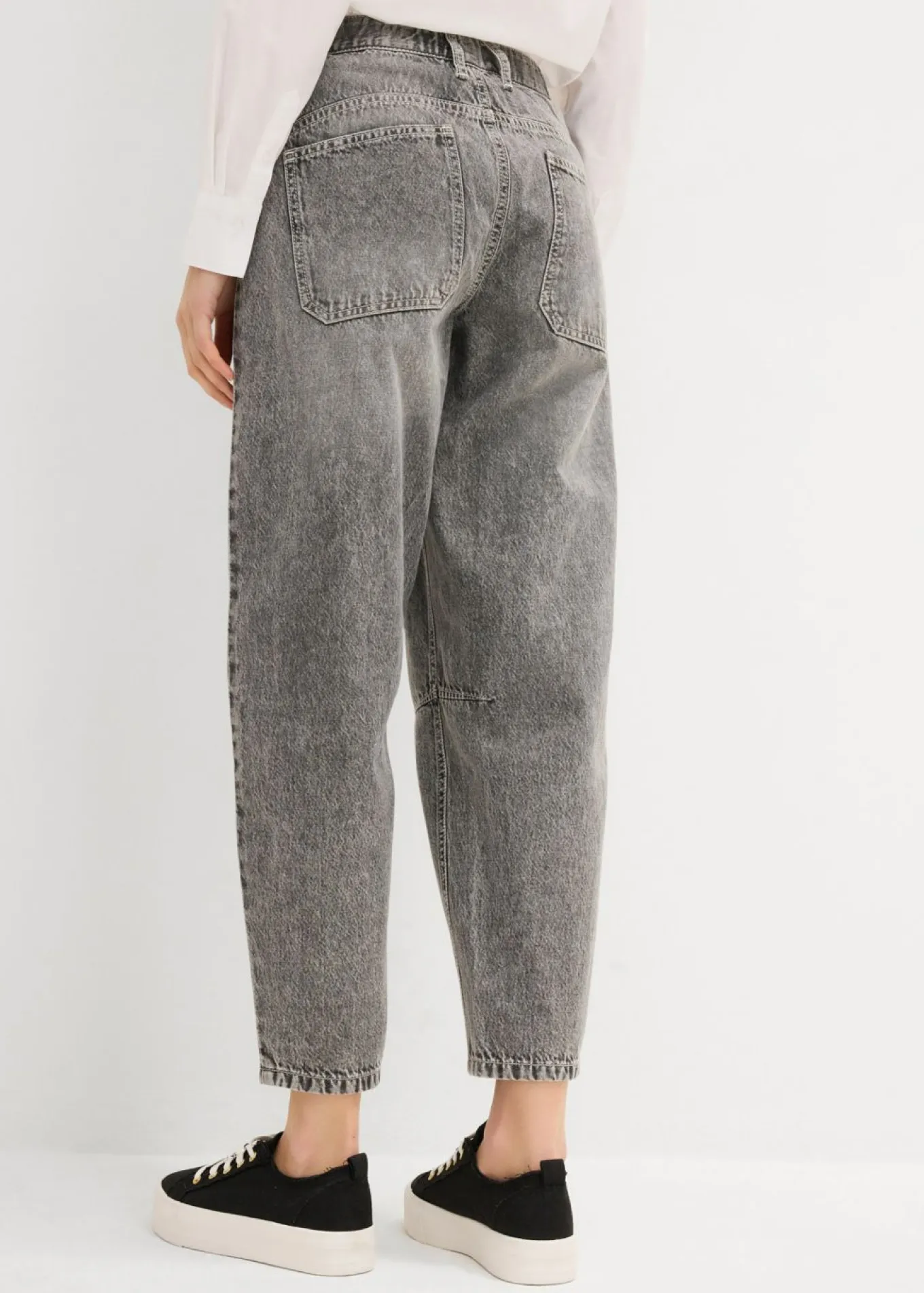 Vaqueros barrel, mid waist, low stretch, cropped