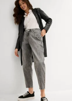 Vaqueros barrel, mid waist, low stretch, cropped