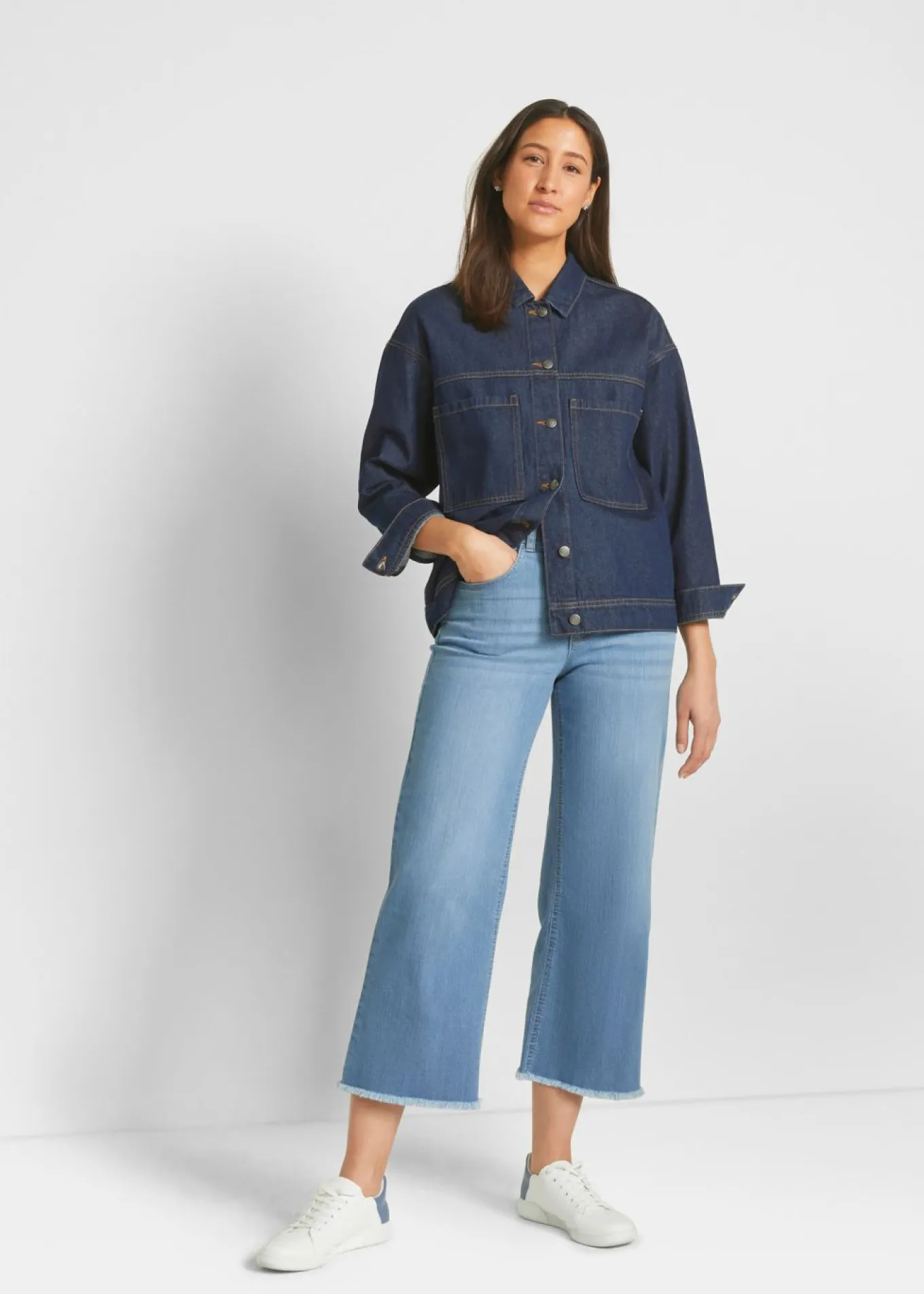 Vaqueros capri de corte ancho