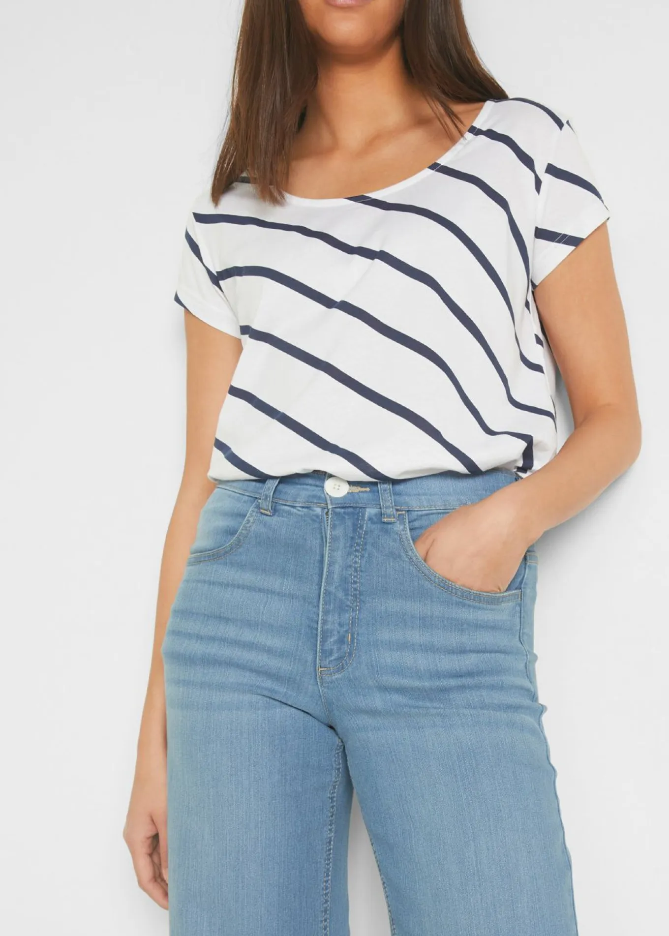 Vaqueros capri de corte ancho