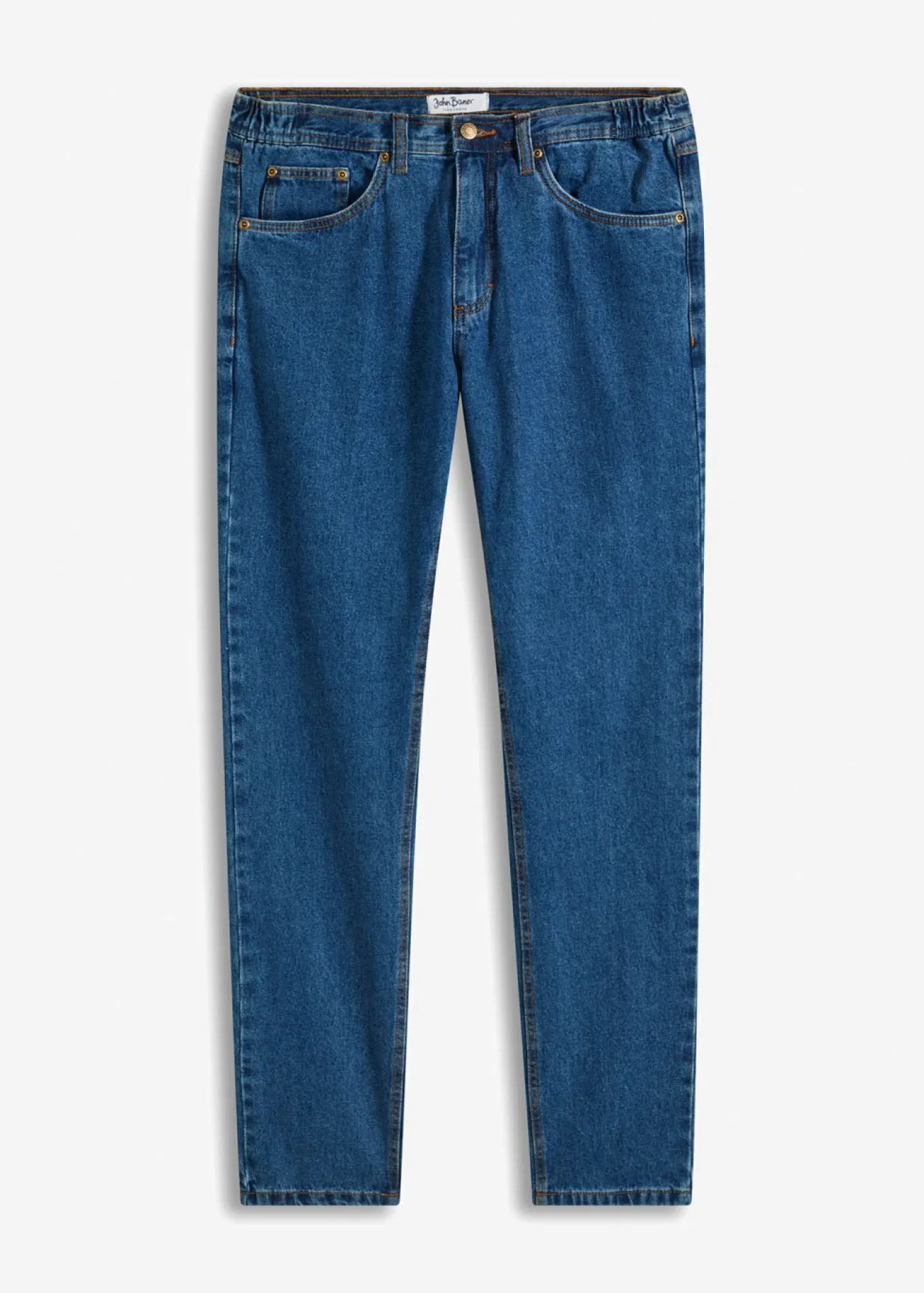 Vaqueros classic fit con cintura elástica, straight