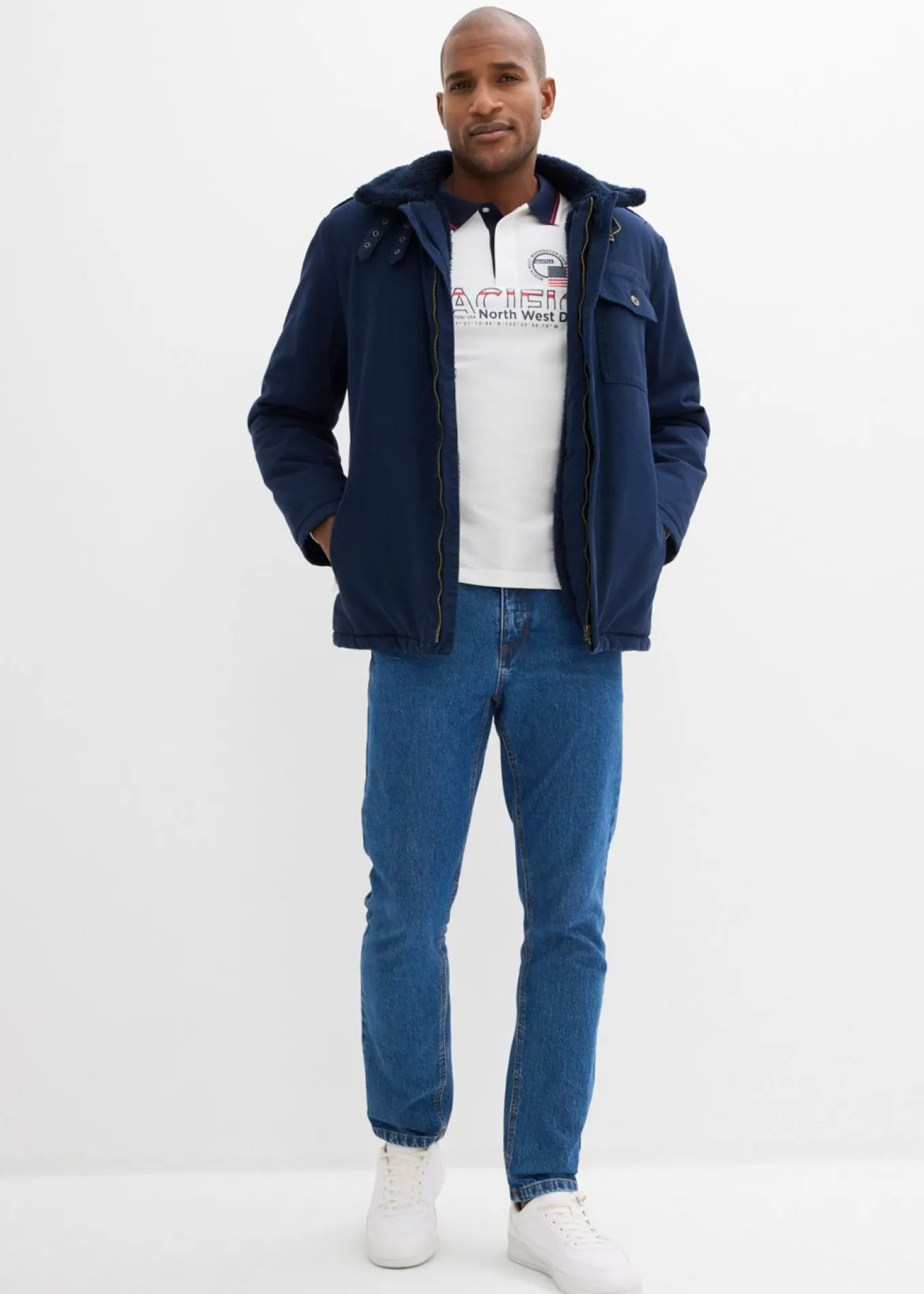 Vaqueros classic fit con cintura elástica, straight
