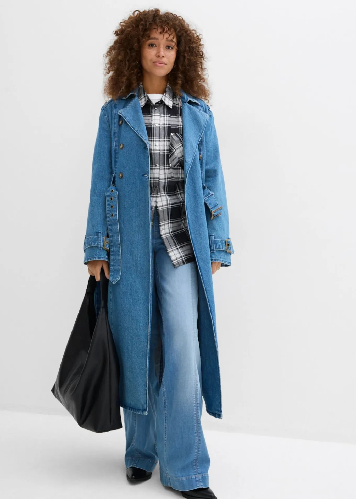 Vaqueros con pernera ancha, talle alto y cinturilla cómoda