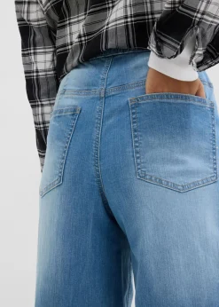 Vaqueros con pernera ancha, talle alto y cinturilla cómoda