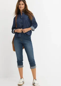 Vaqueros de algodón con talle medio y corte slim