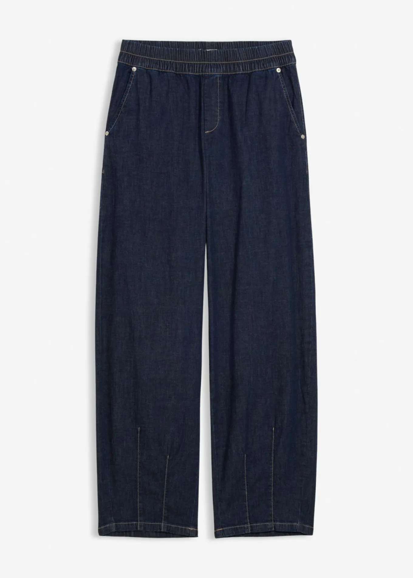 Vaqueros de corte barrel con talle medio y cintura cómoda