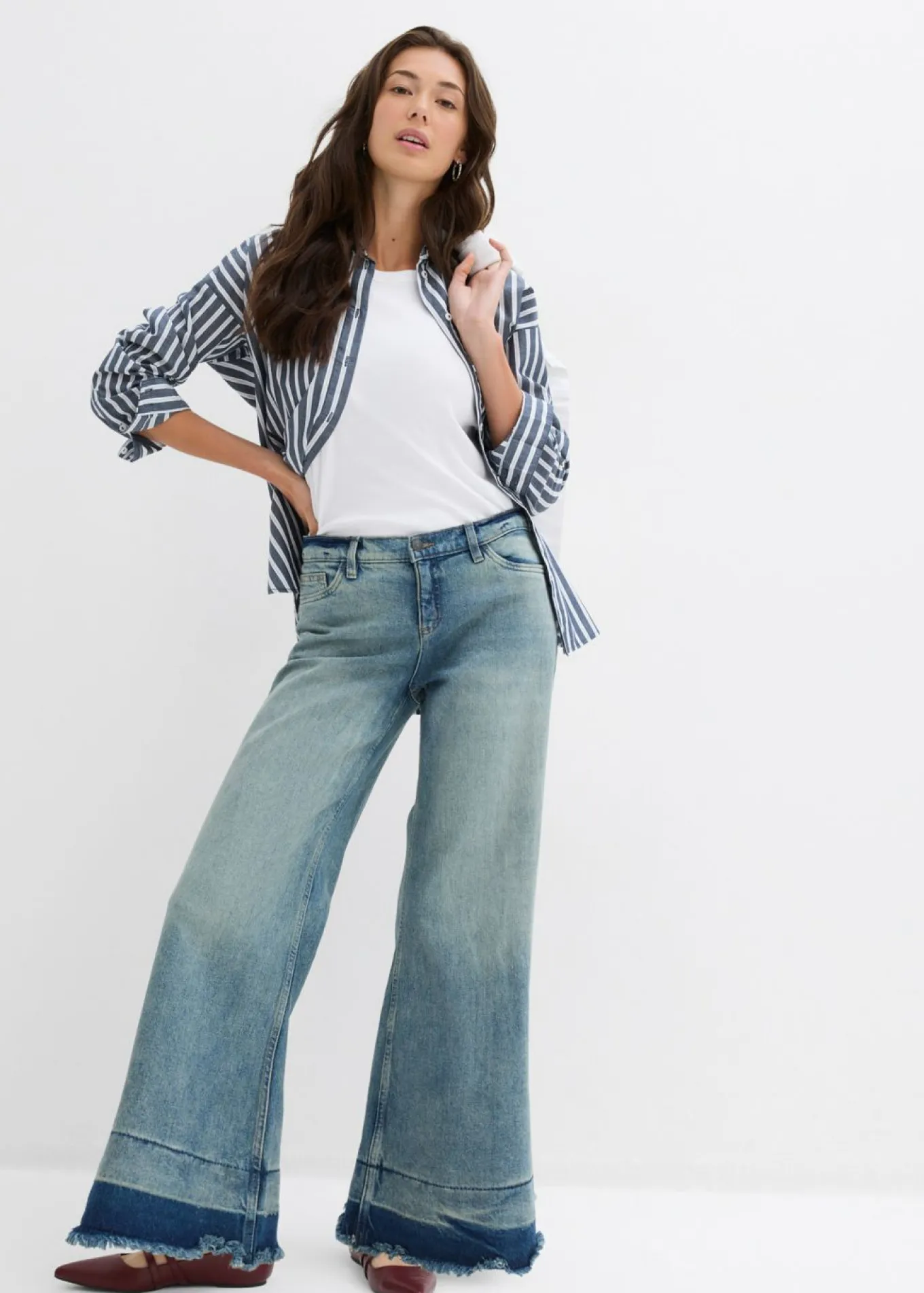 Vaqueros de pernera ancha, mid waist