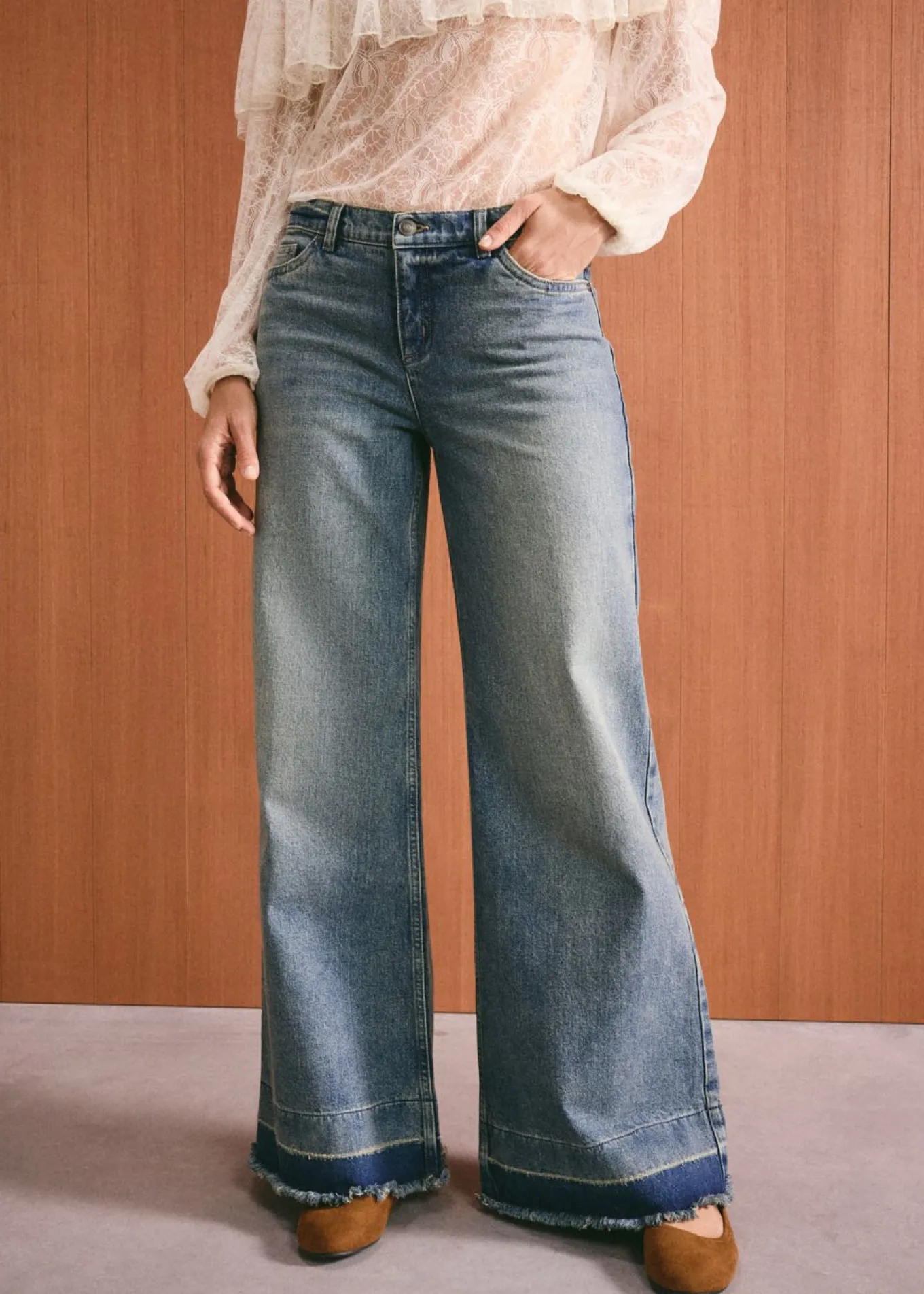 Vaqueros de pernera ancha, mid waist