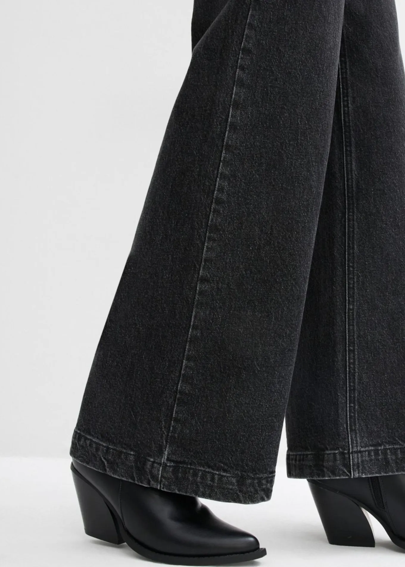 Vaqueros de pernera ancha, mid waist, largo completo