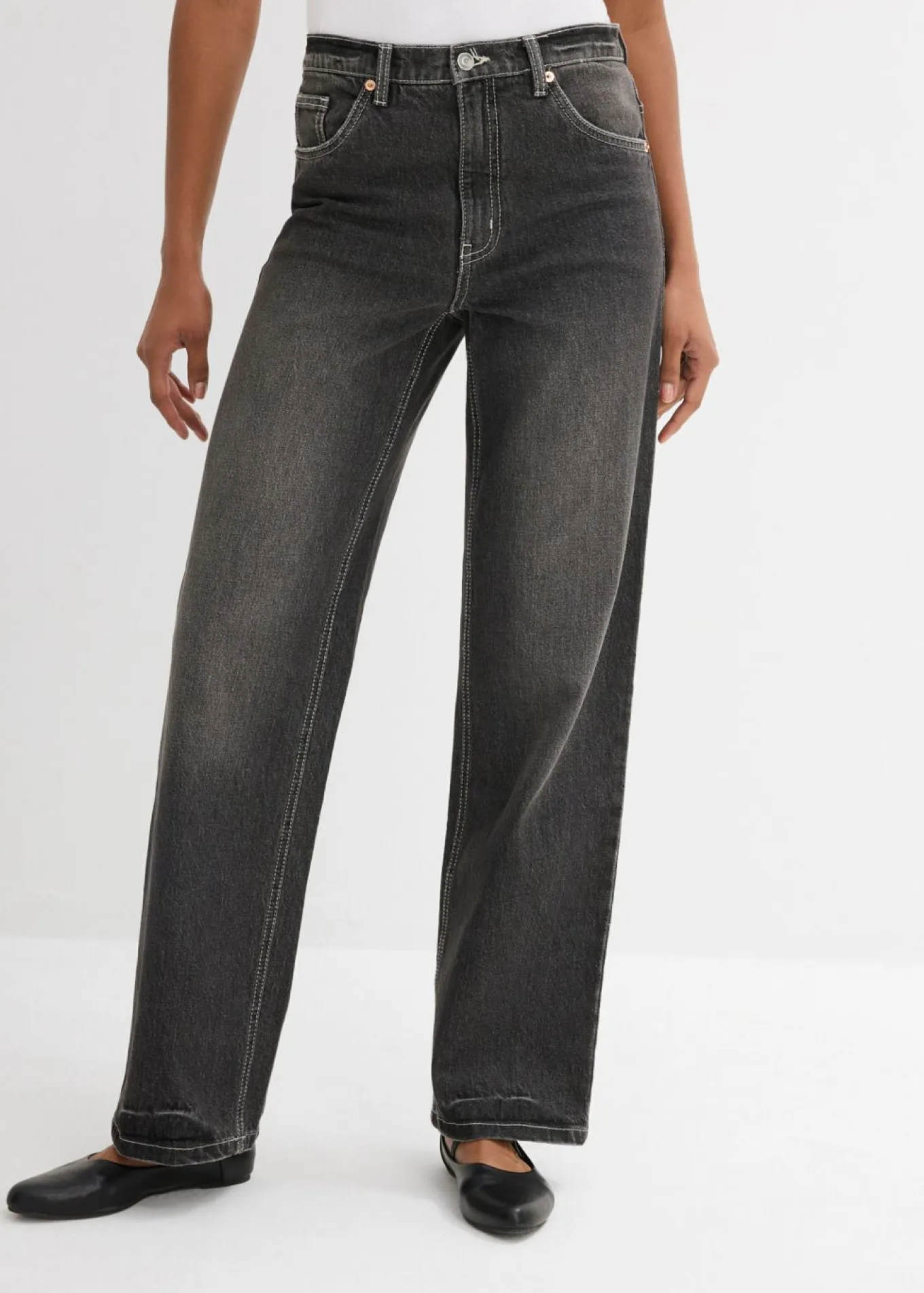 Vaqueros de pernera ancha, high waist