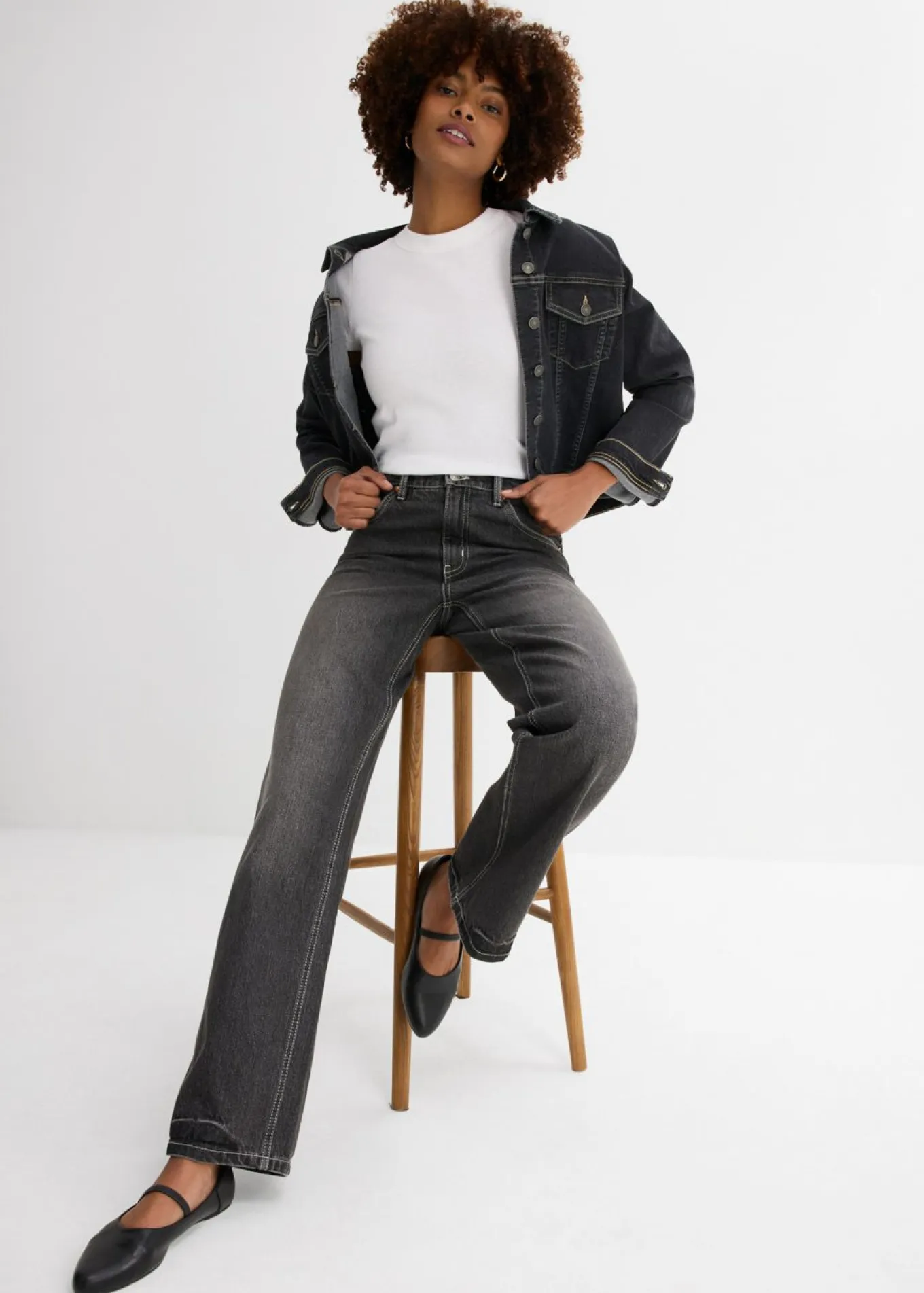 Vaqueros de pernera ancha, high waist