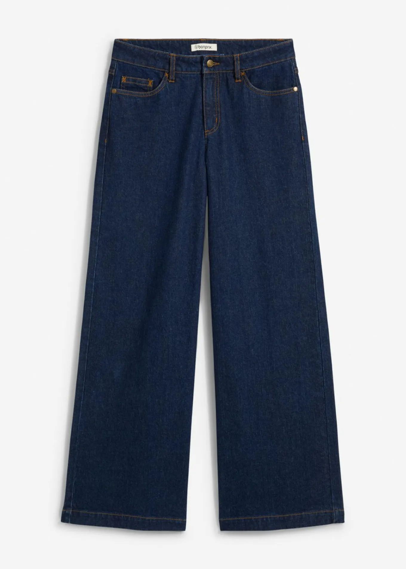 Vaqueros de pernera ancha, mid waist, largo completo
