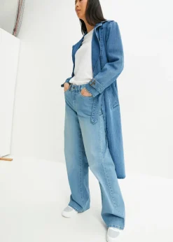 Vaqueros de pernera ancha, mid waist, elástico