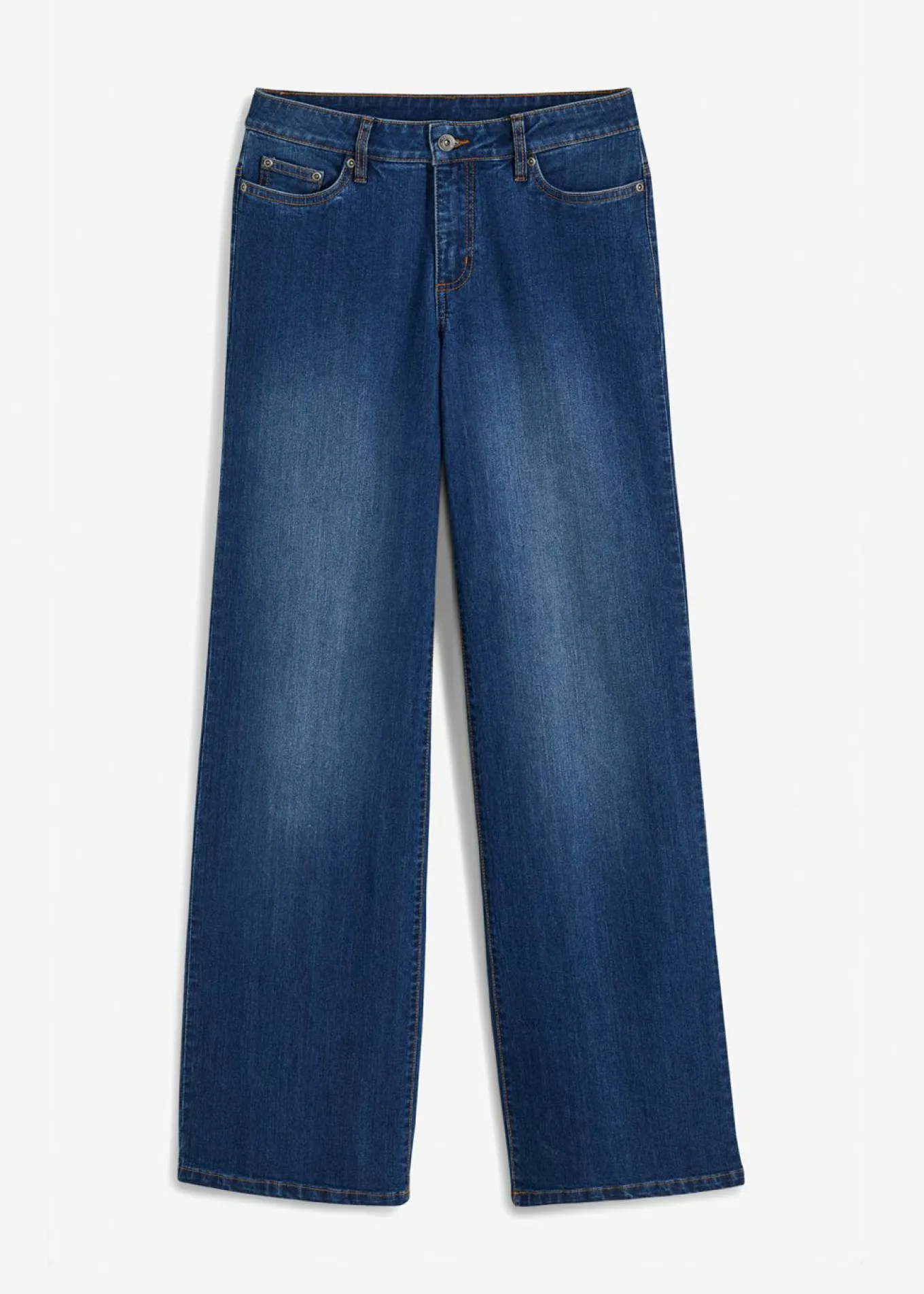 Vaqueros de pernera ancha, mid waist, elástico