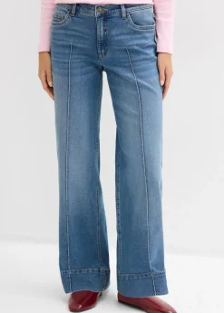 Vaqueros de pernera ancha, mid waist, largo completo