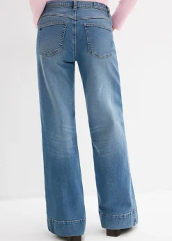 Vaqueros de pernera ancha, mid waist, largo completo