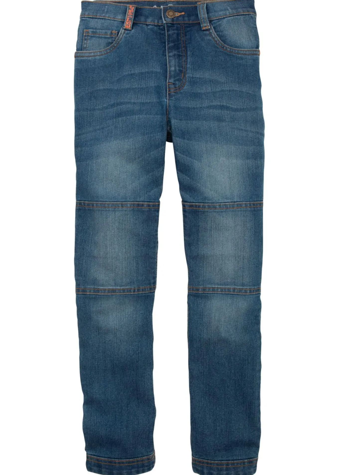 Vaqueros elásticos, regular fit, con rodillera reforzada, straight
