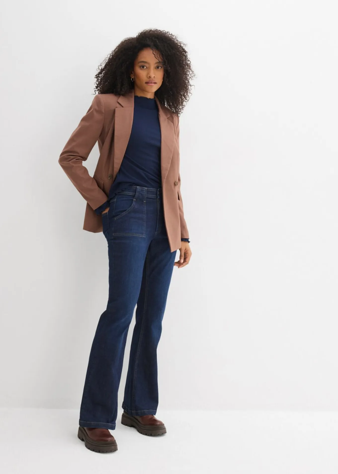 Vaqueros flared, high waist de algodón orgánico