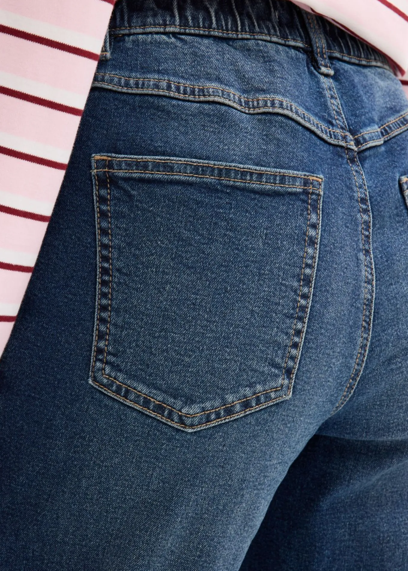 Vaqueros mom, high waist, cropped