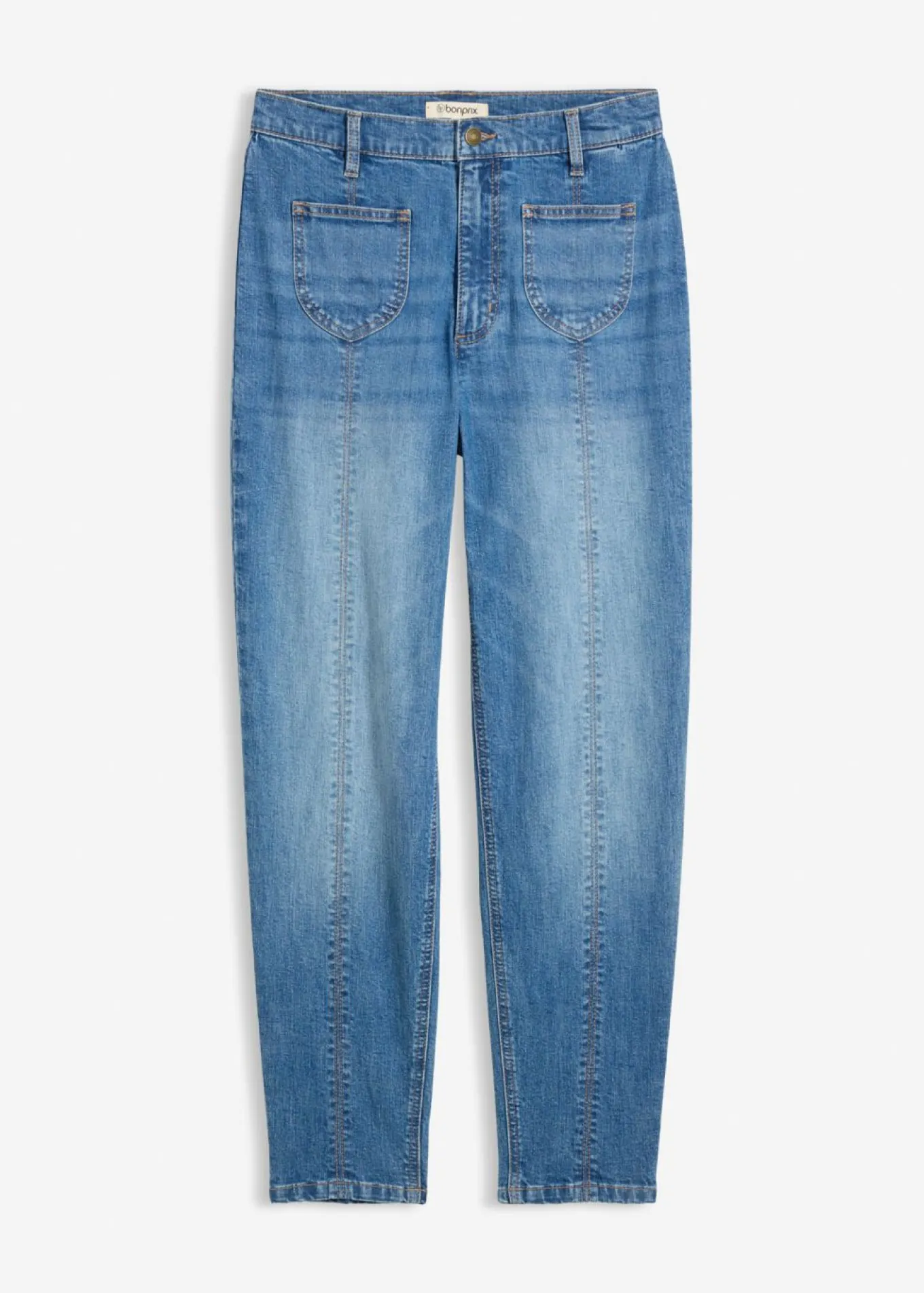 Vaqueros mom, high waist, cropped