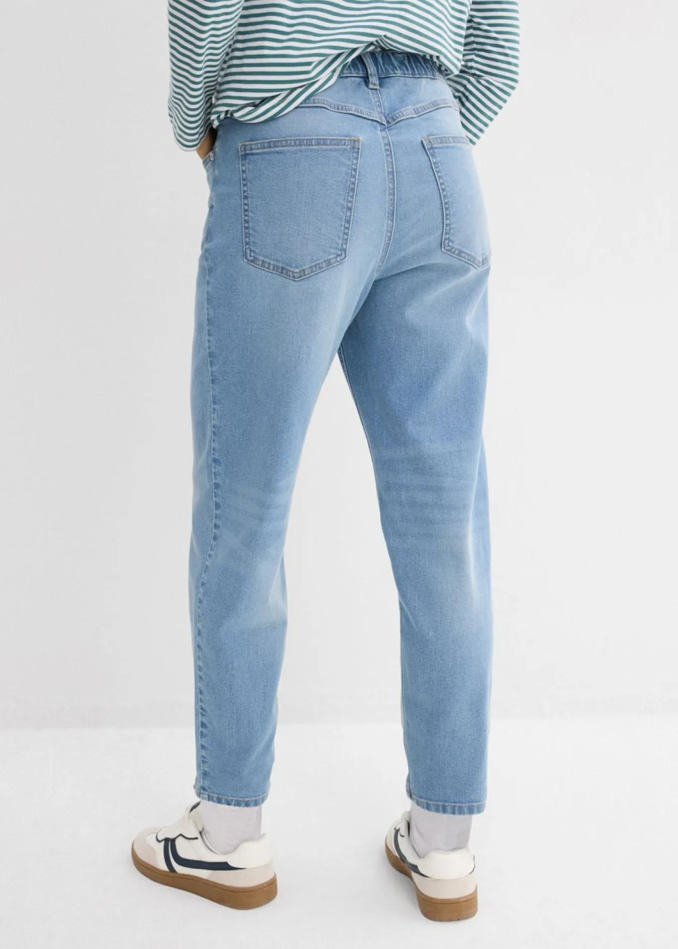 Vaqueros mom, high waist, cropped