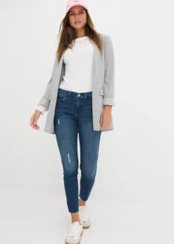 Vaqueros skinny, mid waist, cropped