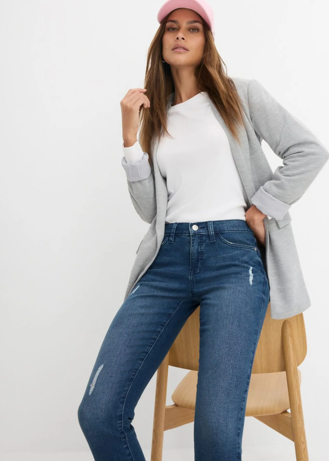 Vaqueros skinny, mid waist, cropped