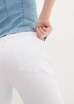Vaqueros slim fit, talle medio, cropped