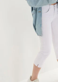 Vaqueros slim fit, talle medio, cropped