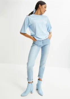 Vaqueros straight, mid waist, elásticos